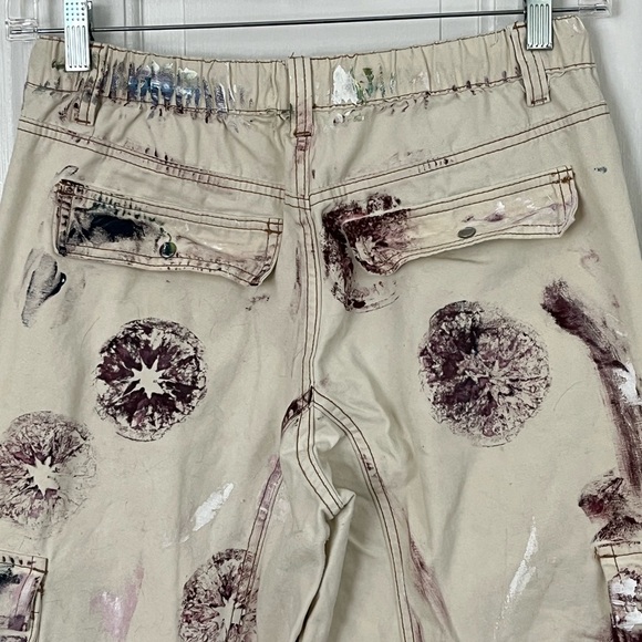 PacSun Retro Painted Baggy Cargo Pants Womens Size M Streetwear Utility Grunge - Picture 6 of 13